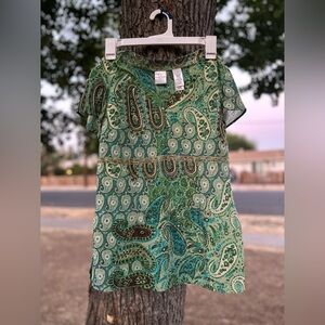 Emma James Teal and Olive Paisley Blouse